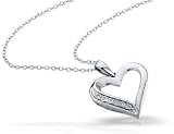 41BBYnGwulL. SL160  Diamond Heart Pendant in Sterling Silver with Chain