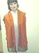 Sc701gb, Rust Color Cashmere Scarf Black Chenille Lined and Crocheted Black Chenille ...