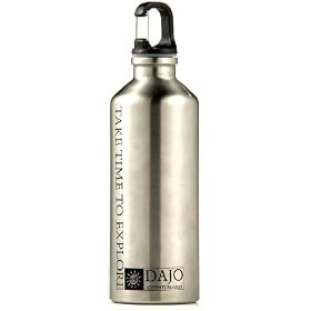 DAJO Adventure Gear Stainless Steel Bottle with Carabiner Clip Cap, 750ml