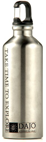 DAJO Adventure Gear Stainless Steel Bottle with Carabiner Clip Cap