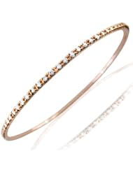 14k Rose Gold Diamond Stackable Eternity Bangle Bracelet 7" (2 Carats, SI Clarity, G Color)