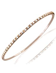 14k Rose Gold Diamond Stackable Eternity Bangle Bracelet 7" (1.70cttw, Si Clarity, H Color)