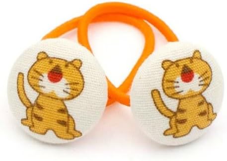 Too Cuties Girls Ponytail Holders. Set of 2 Tigers.