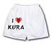 White Boxer Short with I Love Kura