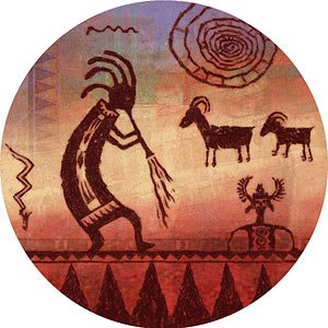 Kokopelli Petroglyph - Thirstystone Coaster Set by Meat Carving Sets
