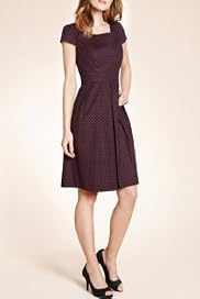 Cotton Rich Scoop Neck Spotted Prom Dress [T59-0294D-S]