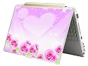 Bundle Monster Laptop Notebook Skin Sticker Cover Art Decal - 12" 14" 15" 17" - Fit HP Dell Asus Compaq - Pink Rose Heart