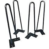 テーブル脚　デスク用鉄脚　ロテーブルパーツ　DIY家具素材　16インチ　黒　４本入り