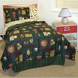 Time For Bed Vintage Sports Twin Bed Set