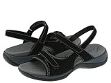 Clarks Sunjose Black Nubuck Women's Sandal