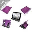 Acase (TM) iPad 3 (The New iPad) Vader Leather Case Folio for Apple iPad 3 3rd Generation WiFi / 4G LTE Model 16GB, 32GB, 64GB NEWEST MODEL (Purple)