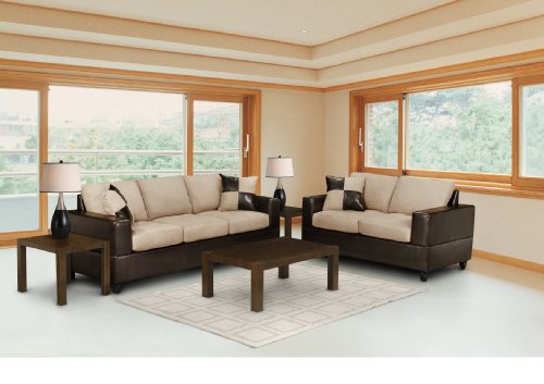 Seattle 7-pcs Living Room Set in Mushroom Color
