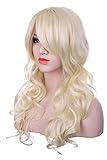 Womens Light Blonde Fashion Natural Full Curly Cosplay Party Wig