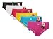 Women's 12-pack Solid Criss Cross Design Bikini Panties with Striped Band