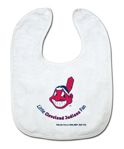 MLB Cleveland Indians White Snap Bib with Team Logo