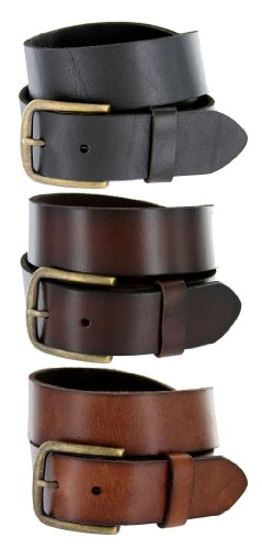 Men's Casual Full Grain Leather Belt 1-1/2