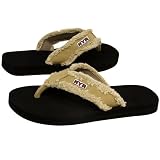 NHL New York Rangers Unisex Khaki Frayed Flip Flops (11/12)