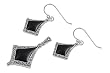 Sterling Silver Pendant and Earrings Set - Black Onyx
