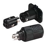 Marinco 12VCP6 ConnectPro 12-Volt Charging and Trolling Receptacle, Plug, and 6-Guage Wire Receptacle Adapter for Trolling Motors