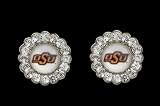 Circle Pendant Earrings Oklahoma State University Cowboys