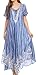 Sakkas Ronny Lace Embroidered Cap Sleeve Tie Dye Wash Caftan Dress/Cover Up