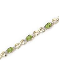 10kt Yellow Gold Oval Peridot and Diamond Bracelet