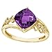 Cushion Cut Amethyst and Diamond Cocktail Ring 14k title=