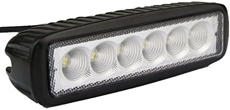 Wellness Everything 2PCS 18W LED work Flood single row High Power Off Road Light for ATV Jeep 4x4 Tractor Truck Fog Driving Bar Cree Truck SUV Car(18STP-FLOOD)