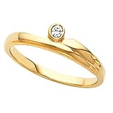 14K Yellow Gold Solitaire Diamond Promise Ring - 0.04 Ct.
