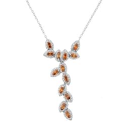 Sterling Silver Necklace with Champagne CZs