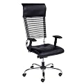 Belinda High-Back Leather Chair - Black/ Chrome