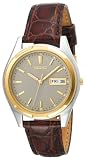 Seiko Men's Brown Leather Strap Watch #SGF578