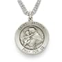 Sterling Silver 3/4" Round St. Anthony, Patron of Lost Articles Medal on 20" Chain