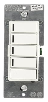 Vizia RF + 4-Button Zone Controller with Switch For Multi-Location Scene Control with Infrared Remote Capability, White/Ivory/Light Almond, VRCZ4-MRZ