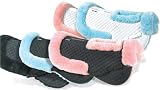 Ovation Sheepskin Half Pad With Rolled Edge, Black/Pink