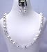 Clear Crystal Bridal Jewelry w/ Genuine Swarovski White Pearl & Clear Crystal Wedding Party Handmade Necklace Set (BRAND NEW)