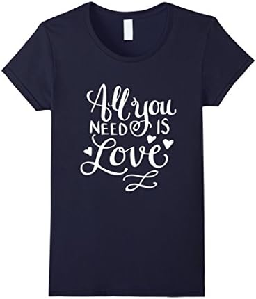 Women's All You Need Is Love T-shirt XL Navy