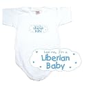 BABY BODYSUIT WHITE " LIGHT BLUE CLOUD LOVE ME , I'M LIBERIAN " LIBERIA 6 - 9 Months