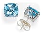 Sterling Silver Blue Topaz Stud Earrings