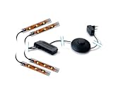 LED Clip Glaskantenbeleuchtung Glasbodenbeleuchtung warm weiß mit 4 LED Clips Vitrinenbeleuchtung Glasplattenbeleuchtung