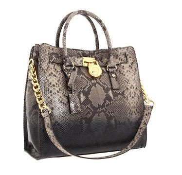MICHAEL Michael Kors Hamilton Large North/South Tote Handbags - Dark Sand Python