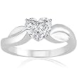 0.55 Ct Heart Shaped Solitaire Diamond Engagement Ring 14K FLAWLESS GOLD GIA