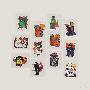 72 Halloween Glitter Tattoos - Kids Temporary Tattoos