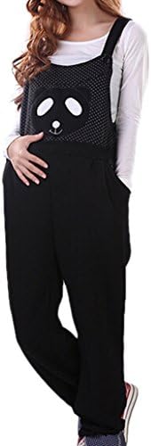 DEHANG Women Cotton Maternity Pants With Pockets Suspender Pants Bib