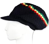 Knit Brim Rasta Tam Hat - Dreadlocks Cap
