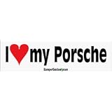 I Love My Porsche - bumper stickers (Large 14x4 inches) by Unknown