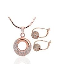 XiangGang ShaoGi 18k White Gold, Round Diamond Ball Fashion Sets, White And Baby Purple - 18 inch