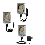 Deluxe Kit for the PalmOne m505 includes a USB cable with Car and Wall Charger - Gomadic Brand w/ TipExchange Technology