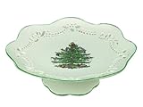 Spode Christmas Tree Signature Pierced Scalloped Cake Stand