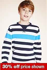 Pure Cotton Striped Knitted Jumper